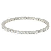Absolute Sterling Silver Round Stone Bangle Bracelet, 6-3/4"